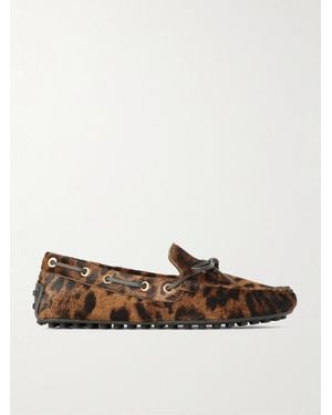 Tod's Gommino Bootsschuhe Aus Kalbshaar Mit Leopardenprint Und Lederdetail - Mehrfarbig