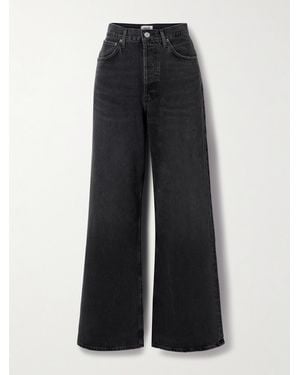 Agolde Dame High-Rise Wide-Leg Organic Jeans - Black