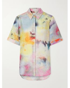 Aje. Adina Printed Lyocell-Blend Shirt - Gray
