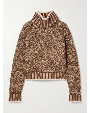 Moncler Wool-Blend Turtleneck Jumper - Brown