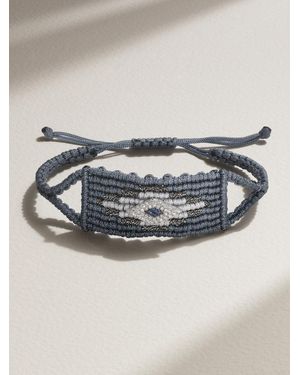 Diane Kordas Evil Eye Armband Aus Geflochtener Kordel Mit Diamanten Und Saphiren - Grau