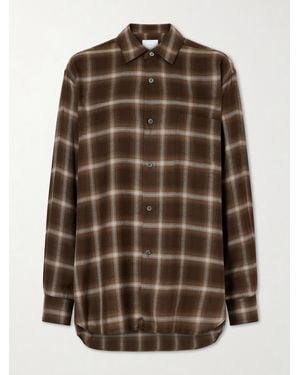 Ssstein Checked Lyocell-Blend Gauze Shirt - Brown