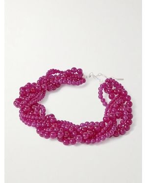 Completedworks Kette Mit Chalcedonen Und Versilberten Details - Pink