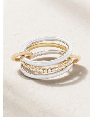 Spinelli Kilcollin Sonny Set Of Three 18-Karat, And Rose Diamond Rings - Natural