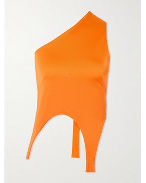 Marie Adam-Leenaerdt One-Shoulder Asymmetric Jersey Top - Orange