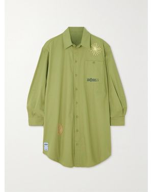 McQ Biosis Oversized Embellished Cotton Shirt - Green