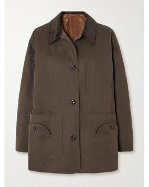Blazé Milano Clelia Corduroy-Trimmed Cotton-Gabardine Jacket - Brown