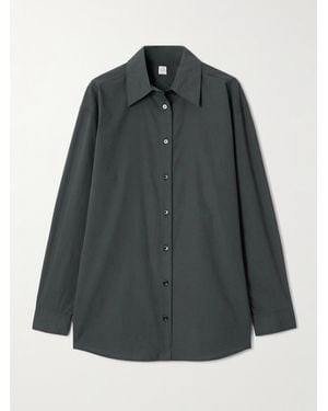 TOTEME Garderob Organic Cotton-Poplin Shirt - Grey