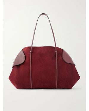 Neous Berenices Suede And Leather Tote - Red