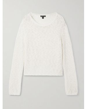 James Perse Pullover Aus Einer Baumwoll-Leinenmischung - Weiß