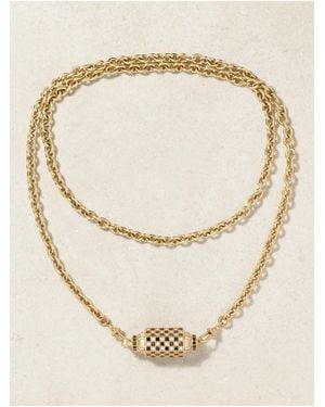 Marie Lichtenberg Check Locket Kette Aus 18 Karat Mit Diamanten - Natur