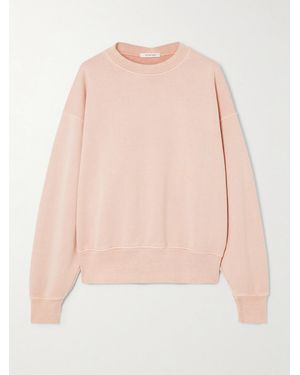 SLVRLAKE Denim Cinch Cotton-Jersey Sweatshirt - Pink