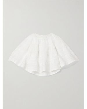 Isabel Marant Dilama Crochet-Trimmed Broderie Anglaise Organic Cotton-Voile Blouse - White