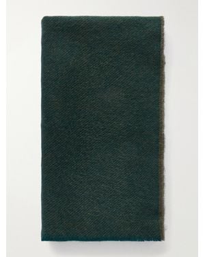 Johnstons of Elgin Mountain Twill Cashmere Scarf - Green