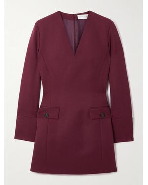 Veronica de Piante Elsie Grain De Poudre Wool Mini Dress - Purple