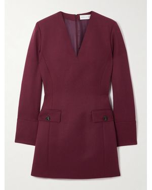 Veronica de Piante Elsie Grain De Poudre Wool Mini Dress - Purple