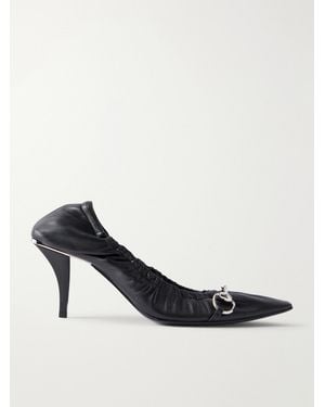 Gucci Vittoria 75 Horsebit-Embellished Leather Pumps - White