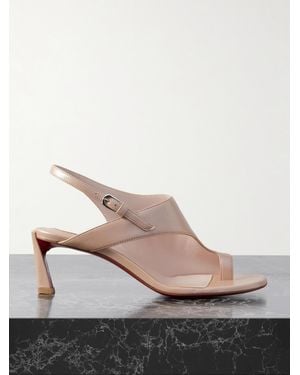 Christian Louboutin Viva Condora 55 Leather Slingback Sandals - Natural