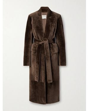 Salon 1884 Henning Belted Shearling Coat - Brown