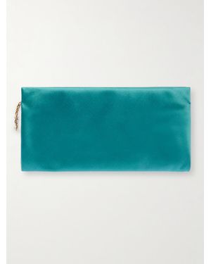 Saint Laurent Satin Clutch - Blue
