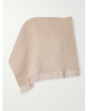 Brunello Cucinelli Châle En Laine Et Cachemire Mélangés À Franges - Neutre