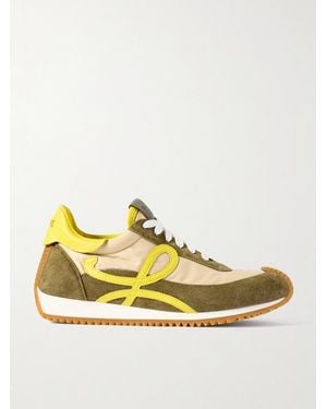 Loewe Flow Runner 2.0 Leather-Trimmed Shell And Suede Trainers - Metallic