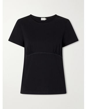 Deiji Studios Gathered Organic-Cotton T-Shirt - Black