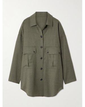 Fortela Oversized Wool-Blend Overshirt - Green