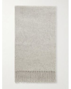 Johnstons of Elgin Fringed Cashmere Scarf - Grey