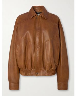Saint Laurent Lederjacke - Braun