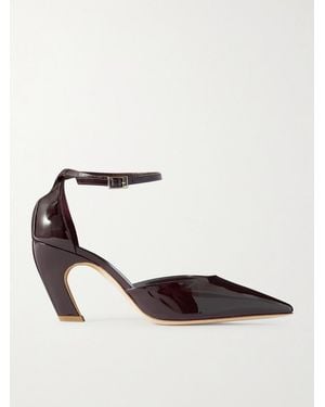 Le Monde Beryl Victoria Patent-Leather Court Shoes - White
