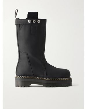 Rick Owens Dr Martens Nubuck Ankle Boots - Black