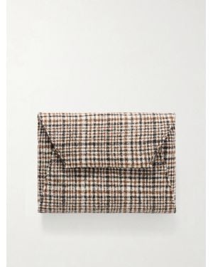 Brunello Cucinelli Checked Wool Clutch - White