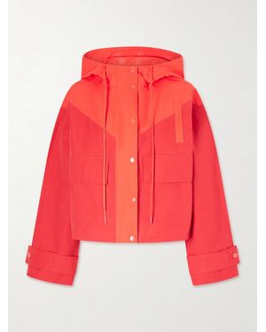 STAUD Alta Hooded Two-Tone Cotton-Blend Jacket - Red