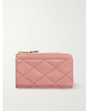 Saint Laurent Quilted Leather Wallet - Pink