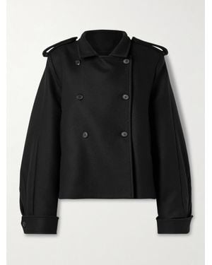 KHAITE Dean Double-Breasted Wool Jacket - Black