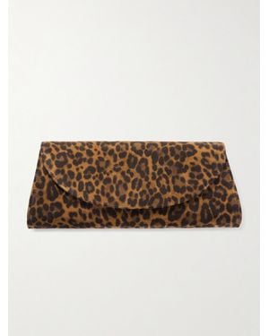 Hunting Season Opera Clutch Aus Veloursleder Mit Leopardenprint - Braun