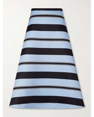 Emilia Wickstead Hallie Striped Faille Midi Skirt - Blue
