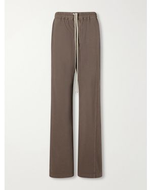 Rick Owens Drkshdw Wide Pusher Cotton-Jersey Wide-Leg Pants - Brown