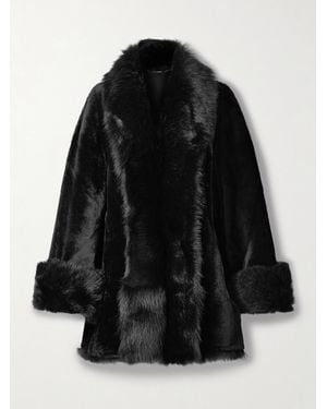 Nour Hammour Sima Mantel Aus Shearling - Schwarz