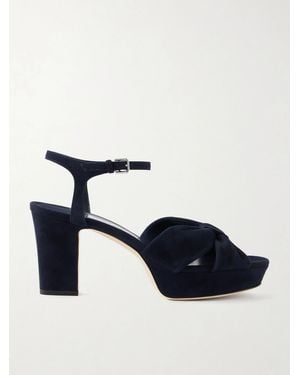 Jimmy Choo Heloise 80 Suede Sandals - Blue