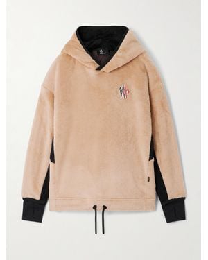 Moncler Velvet Fleece Hooded Turtleneck Sweatshirt - Natural