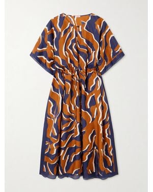 Eres Continent Archipel Printed Silk-Chiffon Kaftan - Brown