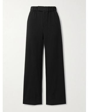 STAUD Jerome Crepe Straight-Leg Trousers - Black