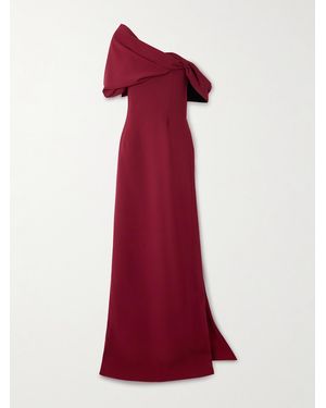 Sabina Bilenko Mallow One-Shoulder Draped Crepe Gown - Red