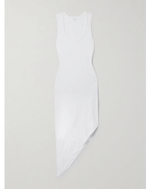 Skin Net Sustain Evaline Asymmetric Organic Pima Cotton-Jersey Midi Dress - White
