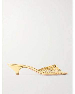 Loeffler Randall Dixie 40 Metallic Leather Mules - Natural