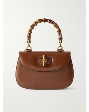 Gucci Bamboo 1947 Leather Top-Handle Bag - Braun