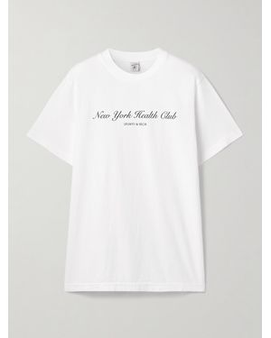 Sporty & Rich Printed Cotton-Jersey T-Shirt - White