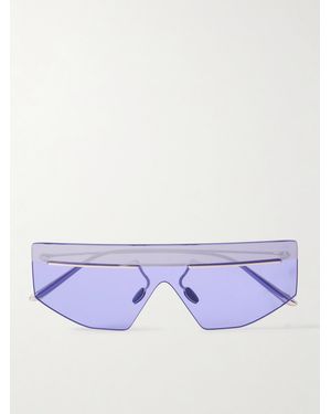 Prada Rahmenlose Sonnenbrille Mit D-Glas Und Silberfarbenen Details - Lila